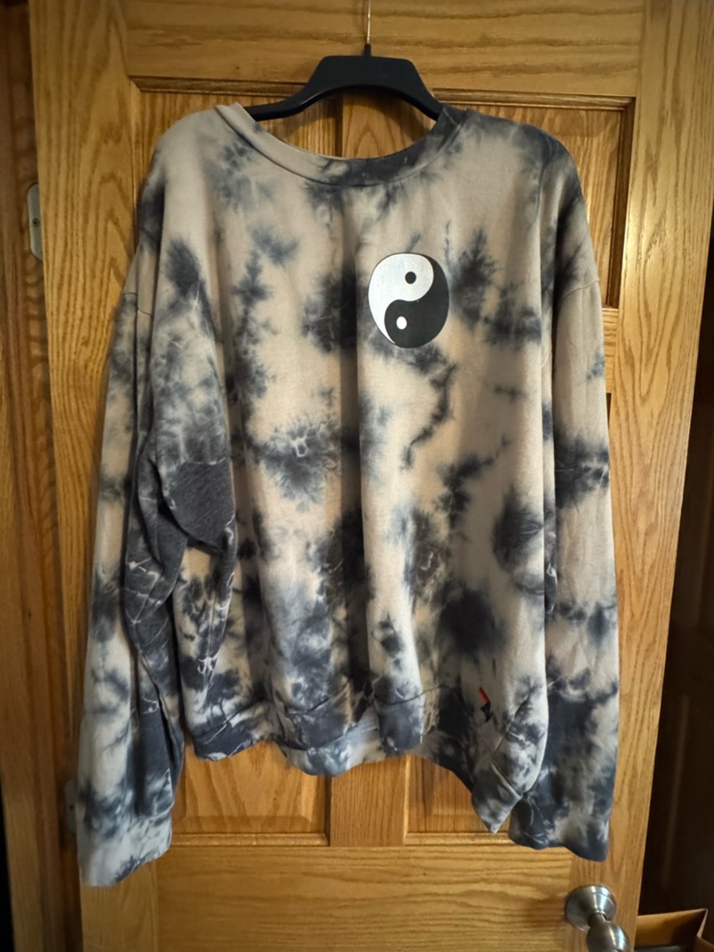 Aviator Nation Tie-Dye Yin Yang Sweatshirt - Black & Cream
